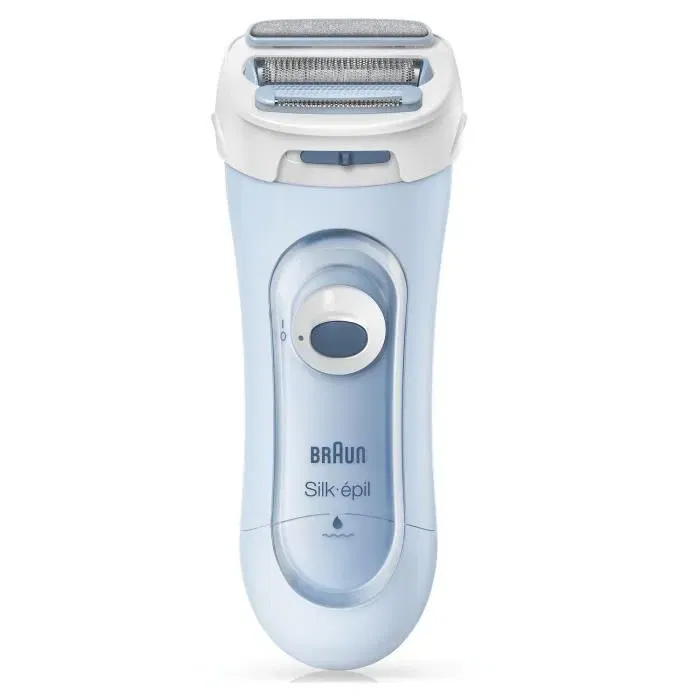 Braun Silk-épil 5-160 - Rasoir électrique 3 en 1 pour femme - Sans fil - Wet & Dry - Bleu - Avec tête arrondie, grille flottante et accessoire exfoliant