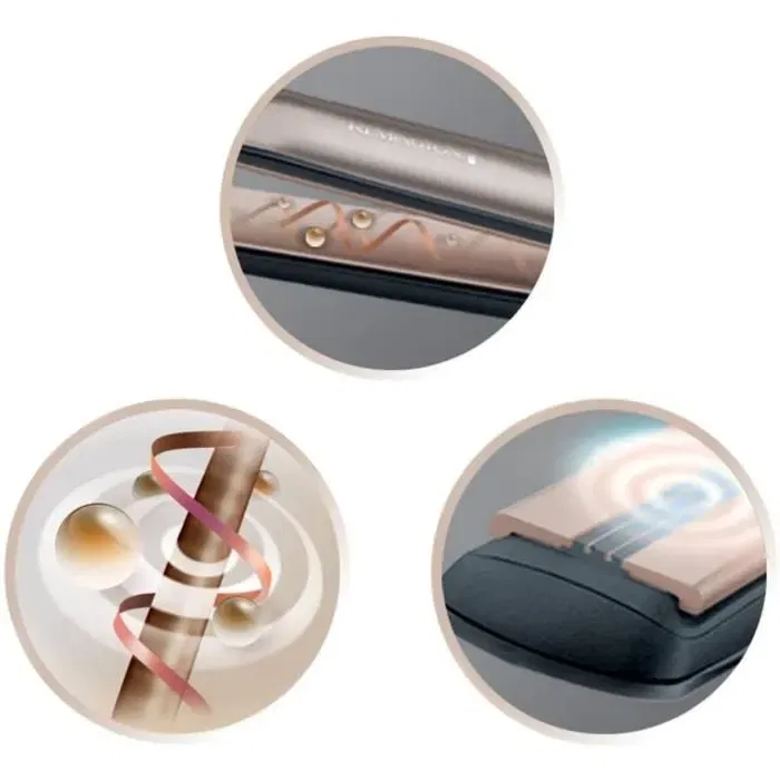 Remington S8590 - Lisseur cheveux professionnel Keratin Therapy avec plaques flottantes extra-longues, chauffe en 15 sec, mode turbo et température variable