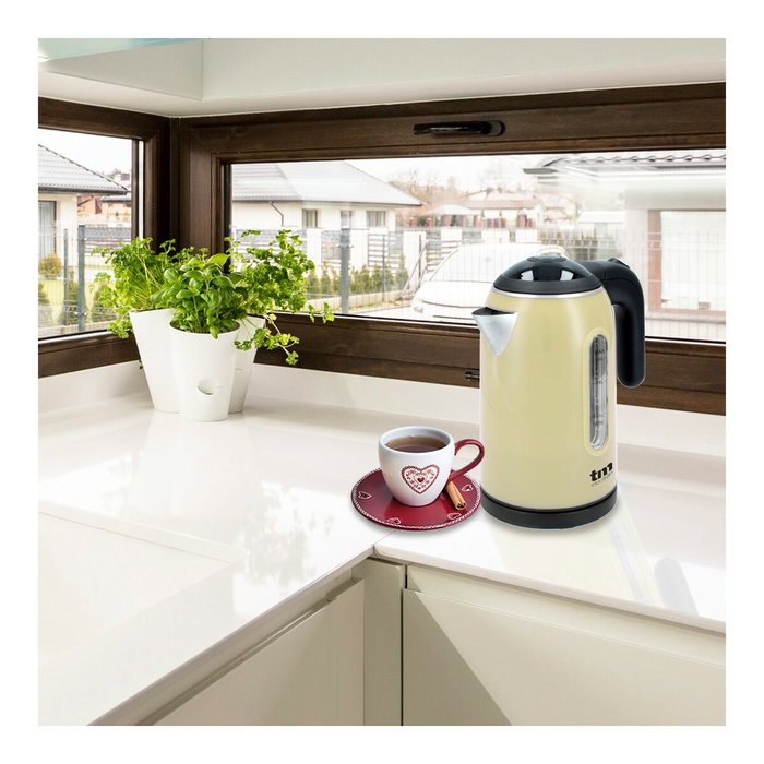 Bouilloire Électrique avec Voyant LED TM Electron Acier inoxydable Crème Bouilloire Électrique avec Voyant LED TM Electron Acier inoxydable Crème