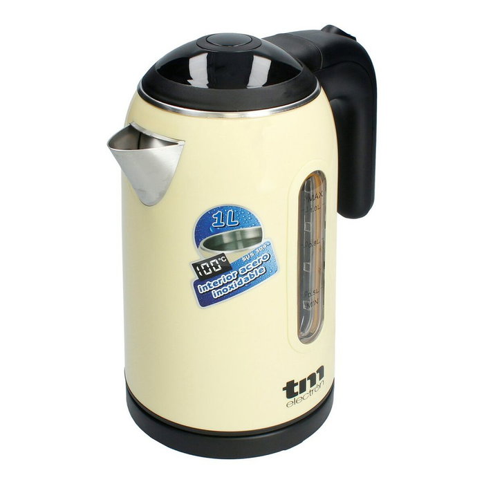 Bouilloire Électrique avec Voyant LED TM Electron Acier inoxydable Crème Bouilloire Électrique avec Voyant LED TM Electron Acier inoxydable Crème