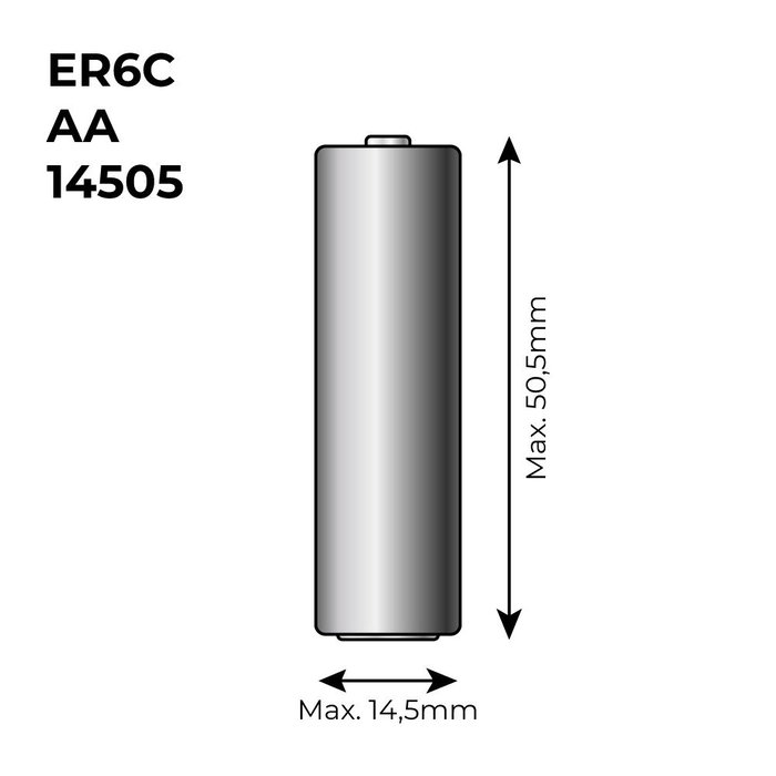 Nimo Pile lithium LR07 3,6V mod. 14500C 2600 mAh Ø 14,5 x 50,5 mm Nimo Pile lithium LR07 3,6V mod. 14500C 2600 mAh Ø 14,5 x 50,5 mm
