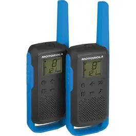 Motorola T62 - Pack de 2 Talkies-Walkies PMR446 8 km - Sans licence - 16 Canaux et 121 Codes - Couplage simplifié - Bleu