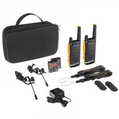 Motorola T82 Extreme Walkie Talkie PMR446 jusqu'à 10km IPx4 16 Canaux 121 Codes Noir