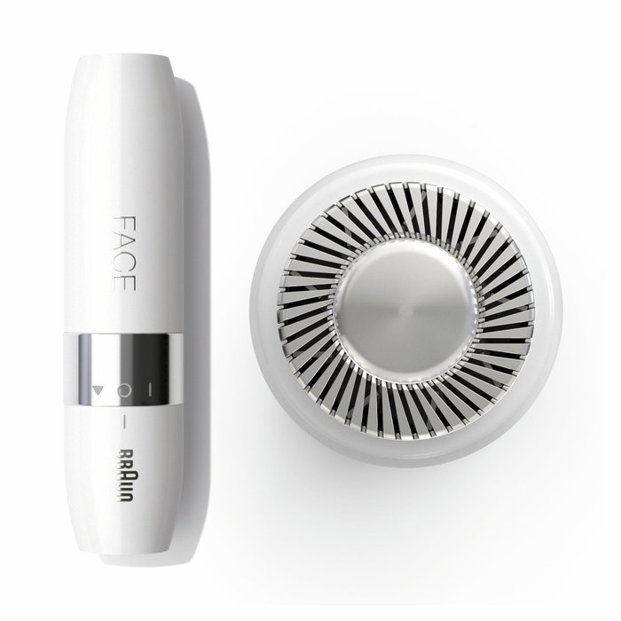 Braun Face Mini FS1000 Rasoir Visage Électrique Blanc avec Smart Light de poche est un outil discret et précis pour l'épilation du visage des femmes.