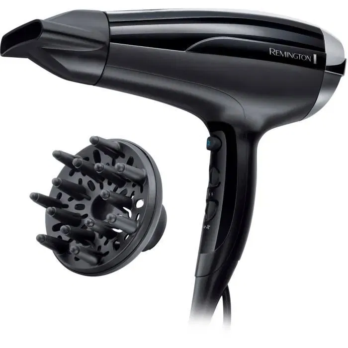 Remington D5215 Sèche-Cheveux Professionnel 2200W avec Technologie Ionique, Revêtement Céramique et Tourmaline, 3 Températures et 2 Vitesses Remington D5215 Sèche-Cheveux Professionnel 2200W avec Technologie Ionique, Revêtement Céramique et Tourmaline, 3 Températures et 2 Vitesses