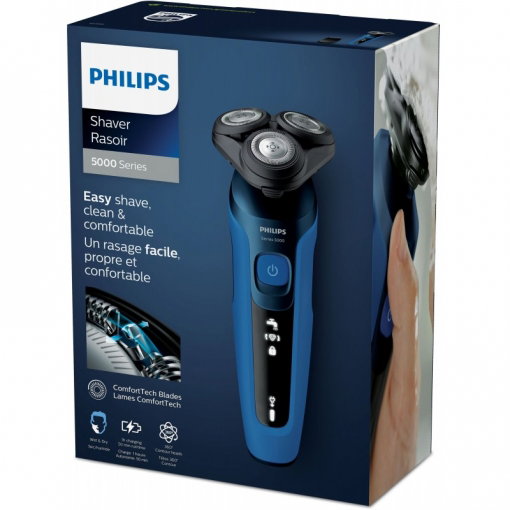 Philips Multigroom Series 5000 S5466 Tondeuse Rasoir Rotatif 3 Têtes Autoaffûtables Rechargeable USB Homme