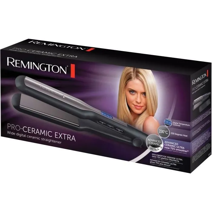 Remington S5525 Fer à Lisser Plaques Flottantes XL Advanced Ceramic Température Modulable Lissage Facile