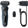 Braun Series 5 51-B1000s - Rasoir électrique avec tête lavable - Autonomie 50 min - Technologie AutoSense - Design Noir/Bleu