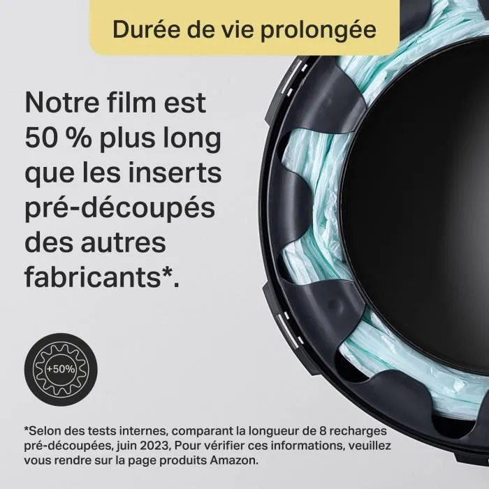 Tommee Tippee Twist & Click - Recharge de film pour poubelle à couches - Film multicouche antibactérien - Enveloppe 100+ couches - Lot de 12 recharges