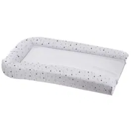 Domiva Matelas à langer pour bébé, blanc et gris, avec 2 éponges amovibles et support en mousse - 42 x 70 cm