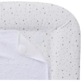 Domiva Matelas à langer pour bébé, blanc et gris, avec 2 éponges amovibles et support en mousse - 42 x 70 cm
