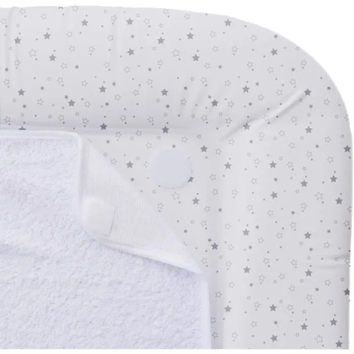 Domiva Matelas à langer pour bébé, blanc et gris, avec 2 éponges amovibles et support en mousse - 42 x 70 cm Domiva Matelas à langer pour bébé, blanc et gris, avec 2 éponges amovibles et support en mousse - 42 x 70 cm