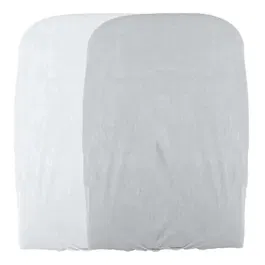 Domiva - Lot de 2 Housses de Matelas à Langer en Éponge Blanc/Perle - Élastiquée - 50 x 75 cm