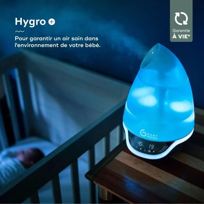 BABYMOOV Hygro Humidifier (+) - Humidificateur Bébé Mixte, Ajustement Humidité (30-90%), Vapeur Froide 360°, 5 Niveaux, Diffuseur Huiles Essentielles BABYMOOV Hygro Humidifier (+) - Humidificateur Bébé Mixte, Ajustement Humidité (30-90%), Vapeur Froide 360°, 5 Niveaux, Diffuseur Huiles Essentielles