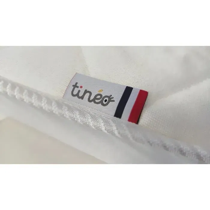 Tineo - Matelas Climatisé Évolutif pour Bébé 60x120 cm - Double Face Hiver/Été - Coeur Mousse Polyuréthane 16kg/m³ - Fabriqué en France
