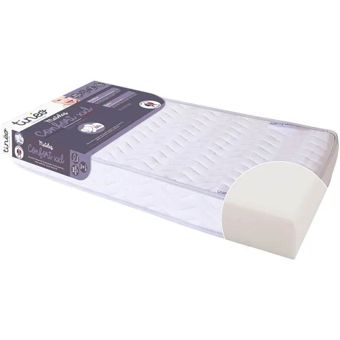 Tineo Matelas Bébé Confort XXL 60x120x15cm - Sans Traitement - Fabriqué en France - Garantie 2 Ans