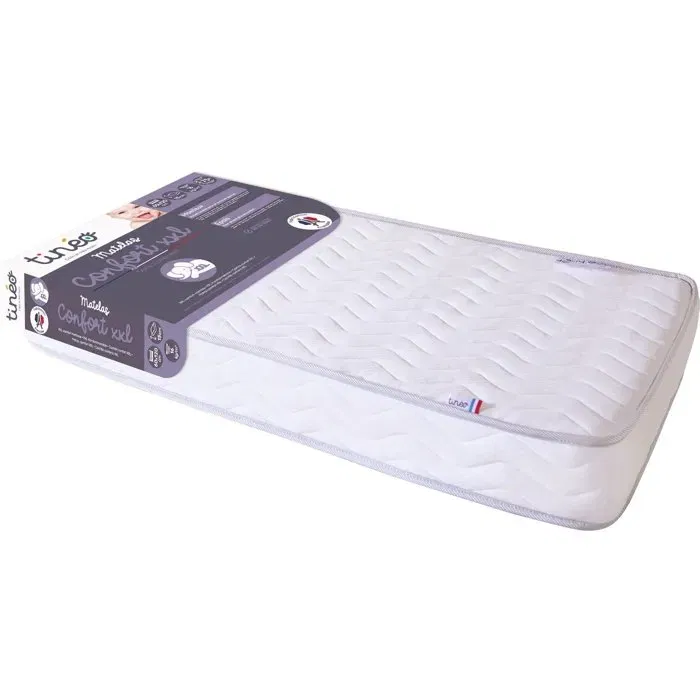 Tineo Matelas Bébé Confort XXL 60x120x15cm - Sans Traitement - Fabriqué en France - Garantie 2 Ans