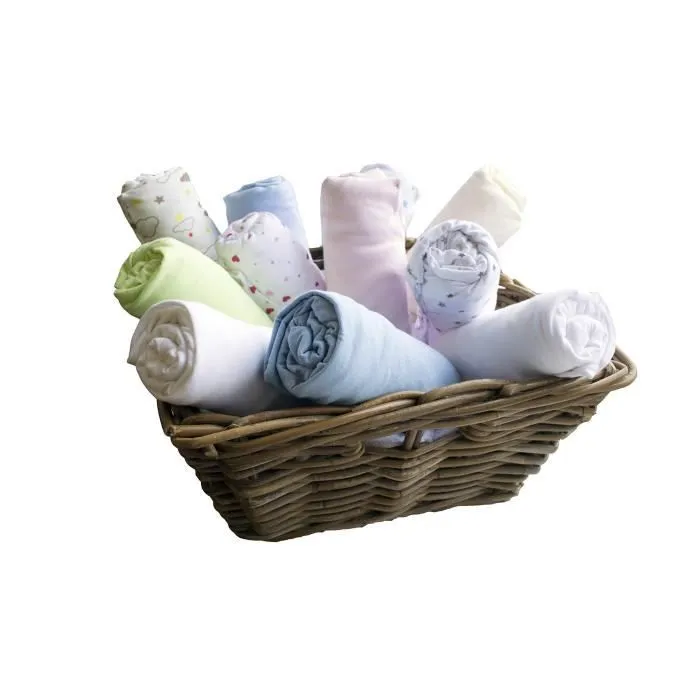 DOMIVA Lot de 2 draps housse en jersey pour lit d'enfant, imprimé étoiles gris perle et blanc, 70x140 cm