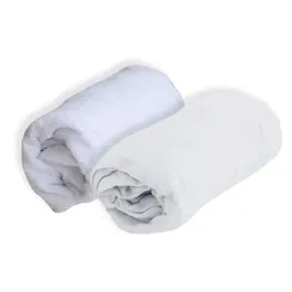 Domiva - Set Alèses et Drap Housse Blanc Bébé 60x120 cm, Alèse Imperméable et Respirante, Drap Housse Coton Jersey, Lavable Machine, Protection Matelas