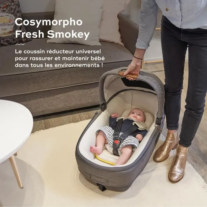 Babymoov Cosymorpho Smokey fresco, Réducteur Ergonomique pour Bébé, Tête et Corps Bien Ronds, Tissu Doux et Respirant