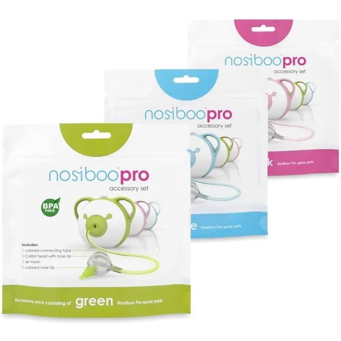 Nosiboo Pro Accessory Set - Ensemble d'accessoires pour aspirateur nasal Nosiboo Pro - Rose Nosiboo Pro Accessory Set - Ensemble d'accessoires pour aspirateur nasal Nosiboo Pro - Rose