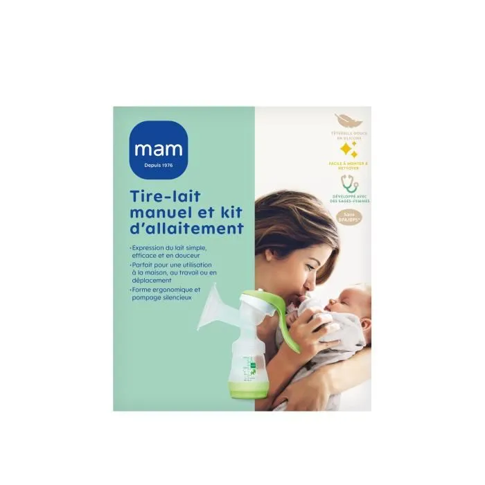 MAM Kit Tire-Lait Manuel et Allaitement - Tire-Lait et Accessoires pour Faciliter l'Allaitement Maternel