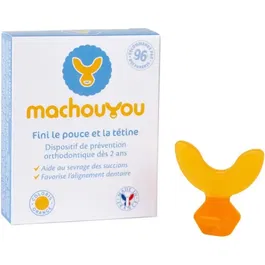 Machouyou Dispositif 1ères Dents pour Sevrage Tétine/Pouce, Silicone Médical Orange, Taille Unique 2-6 ans, Fabrication France