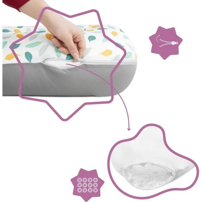 Badabulle Coussin de maternité et d'allaitement évolutif Feathers 2 en 1