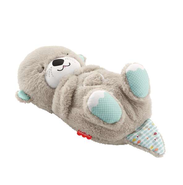 Mattel Peluche Nutria de Relaxation pour Heure du Coucher - Émet des Sons Apaisants et Mouvement du Ventre - 1 Mois à 99 Ans