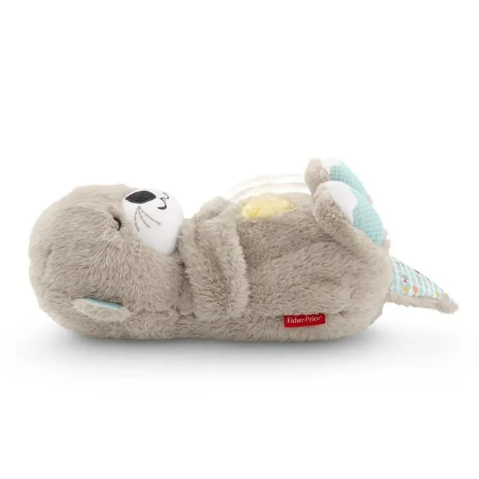 Fisher-Price FXC66 - Ma Loutre Câlins Bonne Nuit - Peluche Veilleuse Musicale Lumineuse pour Bébé - Imite Battements de Coeur et Respiration - Jouet d'Eveil dès la Naissance