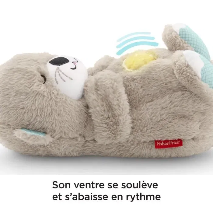 Fisher-Price FXC66 - Ma Loutre Câlins Bonne Nuit - Peluche Veilleuse Musicale Lumineuse pour Bébé - Imite Battements de Coeur et Respiration - Jouet d'Eveil dès la Naissance