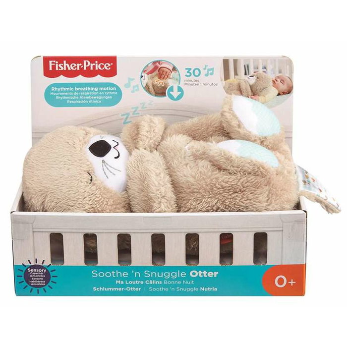 Fisher-Price Loutre Câlins Bonne Nuit - Peluche Veilleuse Musicale et de Relaxation