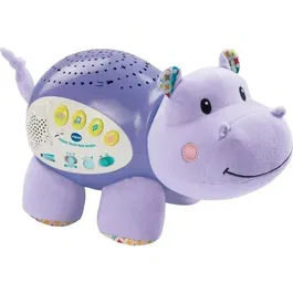 VTech Baby - Veilleuse musicale projecteur étoilé Hippo Dodo Nuit Étoilée avec capteur sonore, variations de couleurs et 60 mélodies pour bébé