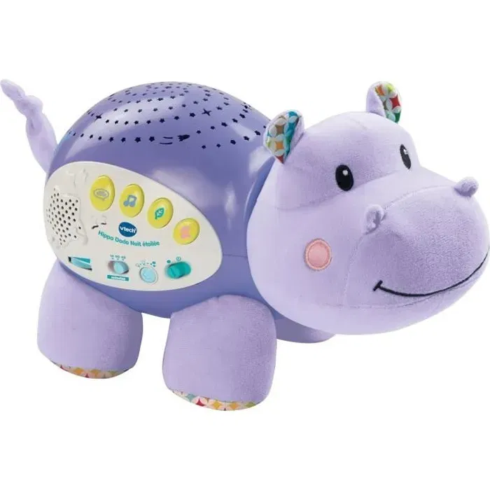 VTech Baby - Veilleuse musicale projecteur étoilé Hippo Dodo Nuit Étoilée avec capteur sonore, variations de couleurs et 60 mélodies pour bébé VTech Baby - Veilleuse musicale projecteur étoilé Hippo Dodo Nuit Étoilée avec capteur sonore, variations de couleurs et 60 mélodies pour bébé
