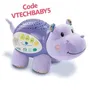 VTech Baby - Veilleuse musicale projecteur étoilé Hippo Dodo Nuit Étoilée avec capteur sonore, variations de couleurs et 60 mélodies pour bébé