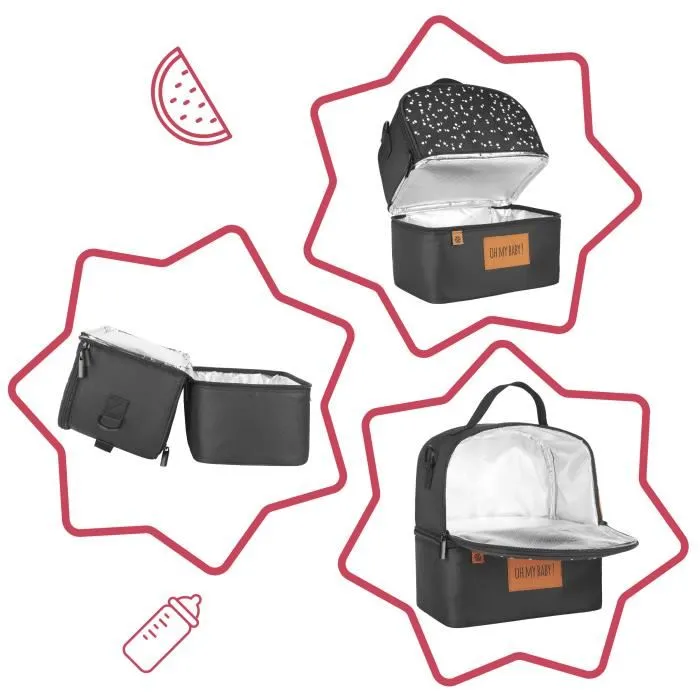 Badabulle Sac à déjeuner isotherme Pick & Go avec multiples poches, 5L, anses et bandoulière