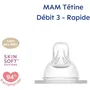 MAM Tétine Anatomique en Silicone Débit Rapide 3 - Lot de 2