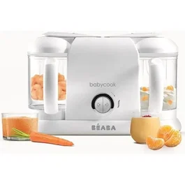 Beaba Babycook Duo Robot Cuiseur Vapeur 4 en 1 avec 2 Bols Independants 2200 ml Blanc