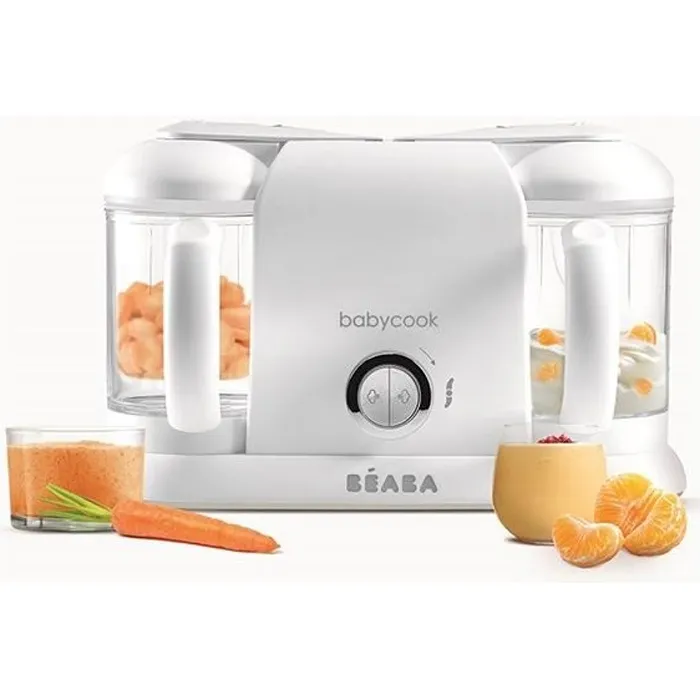 Beaba Babycook Duo Robot Cuiseur Vapeur 4 en 1 avec 2 Bols Independants 2200 ml Blanc Beaba Babycook Duo Robot Cuiseur Vapeur 4 en 1 avec 2 Bols Independants 2200 ml Blanc