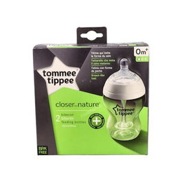 Tommee Tippee Biberon Evolution A-C, Tétine Large en Silicone à Débit Lent, Pour Nouveau-nés dès 0 Mois, 260 ml