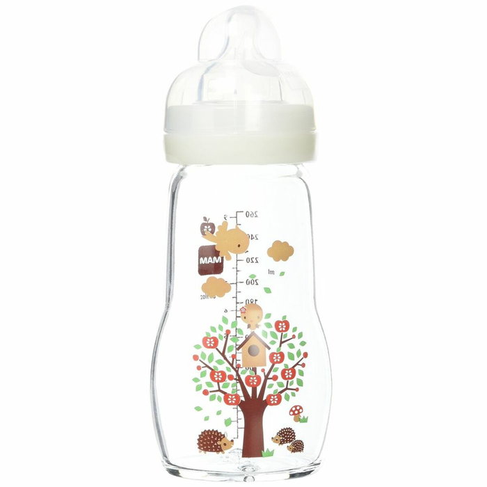 Mam Biberon Verre Nature 260ml - Tétine Débit 2 Mam Biberon Verre Nature 260ml - Tétine Débit 2