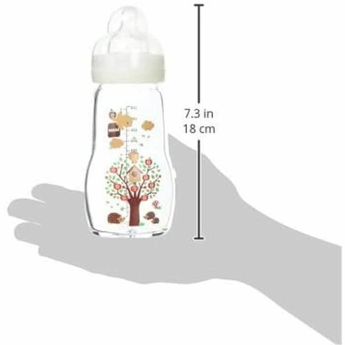 Mam Biberon Verre Nature 260ml - Tétine Débit 2 Mam Biberon Verre Nature 260ml - Tétine Débit 2
