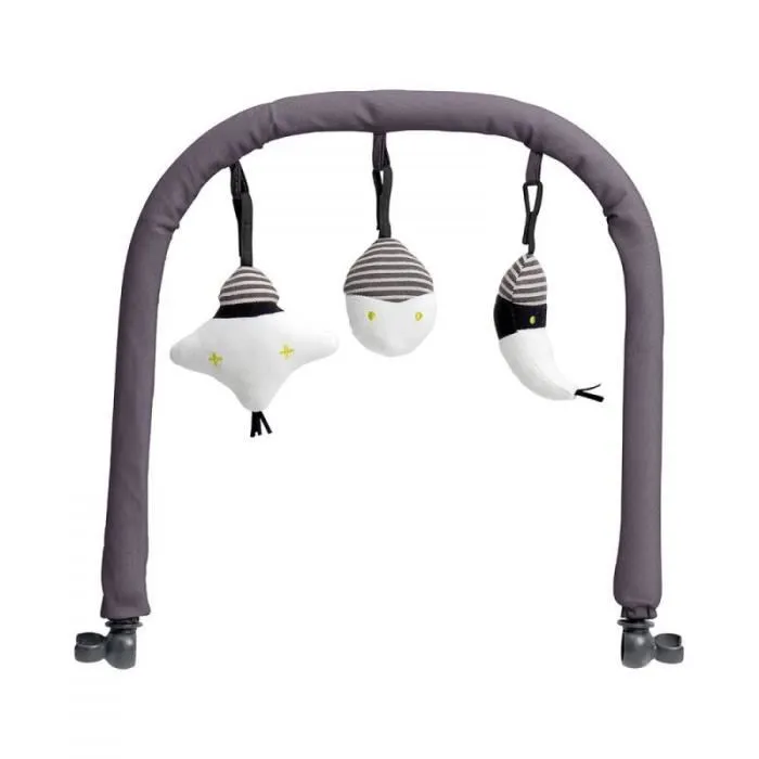 Beaba Arche de jeux pour transat Up&Down I - Accessoire d'éveil et de motricité pour bébé avec 3 jouets amovibles - Gris