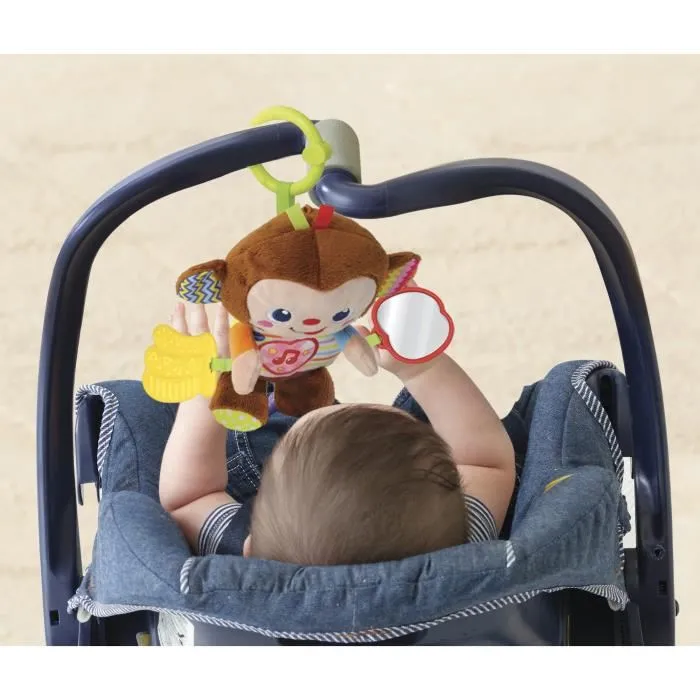 VTech Baby Noé - Jouet d'éveil interactif P'tit Singe d'activités avec textures, bouton lumineux, miroir et anneau de dentition, pour enfants 3 à 36 mois