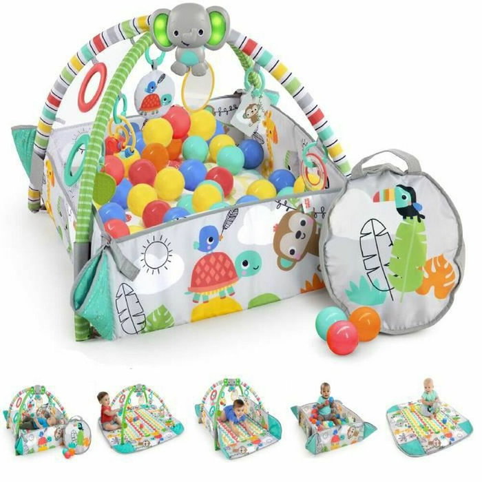 Bright Starts Tapis d'éveil bébé parc à balles Tropical avec 40 balles Bright Starts Tapis d'éveil bébé parc à balles Tropical avec 40 balles