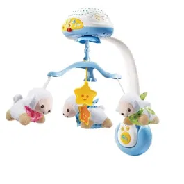 VTech Baby Mobile Lumi Mobile Compte-Moutons Bleu - Mobile 3 en 1 avec Télécommande, Projecteur Détachable et Veilleuse, Capteur Sonore