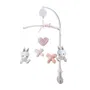 Domiva Mobile musical Lapinou - Arche PVC avec peluches amovibles et lavables, Blanc/Rose, 34 x 65 cm, norme XP NF 71-1-2-3, pour chambre de bébé