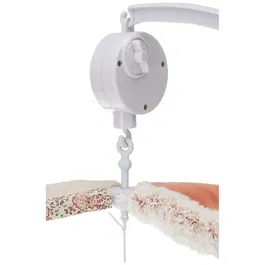 Domiva Mobile musical Lapinou - Arche PVC avec peluches amovibles et lavables, Blanc/Rose, 34 x 65 cm, norme XP NF 71-1-2-3, pour chambre de bébé