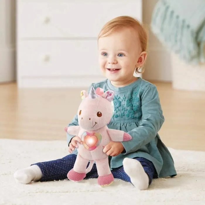 VTech Baby Maé Ma Licorne à Câliner - Peluche Musicale et Parlante pour Bébé - Éveil 0 à 36 Mois - Rose