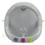 Thermobaby Anneau de bain Aquababy Gris Charme avec siège dossier, 3 jouets, 4 ventouses puissantes, surface antidérapante, pour bébés à partir de 7 mois